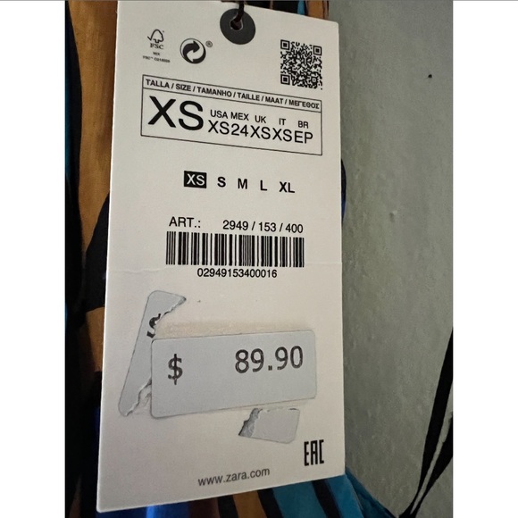 NWT Zara Printed Dress Size XS - Picture 11 of 11